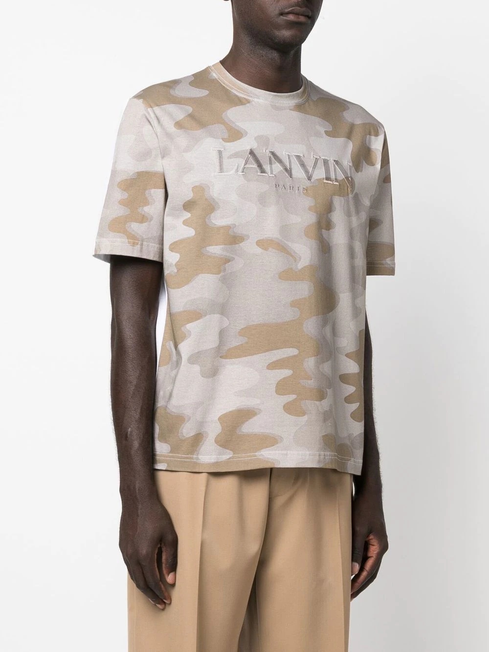 logo-embroidered camouflage-print T-shirt - 3