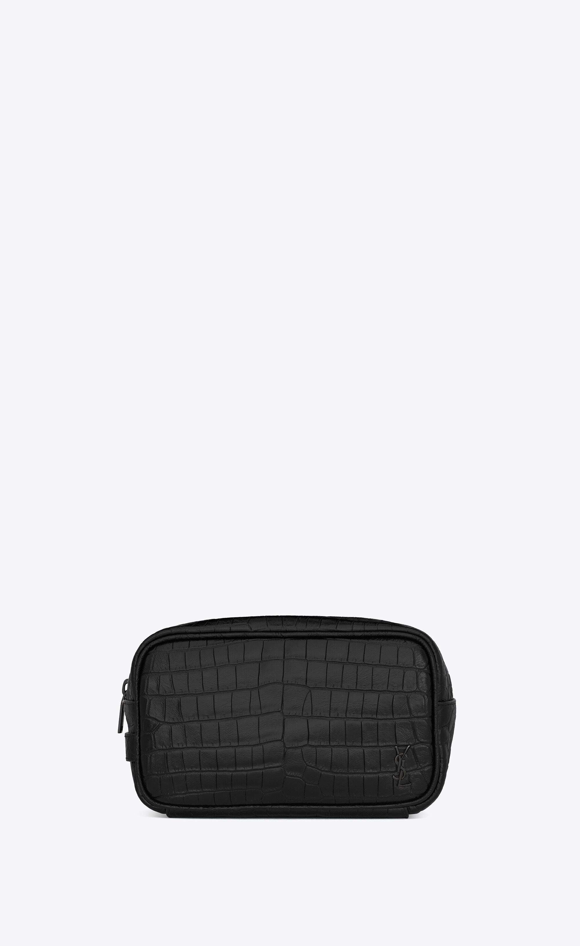 tiny monogram small grooming case in crocodile-embossed matte leather - 1