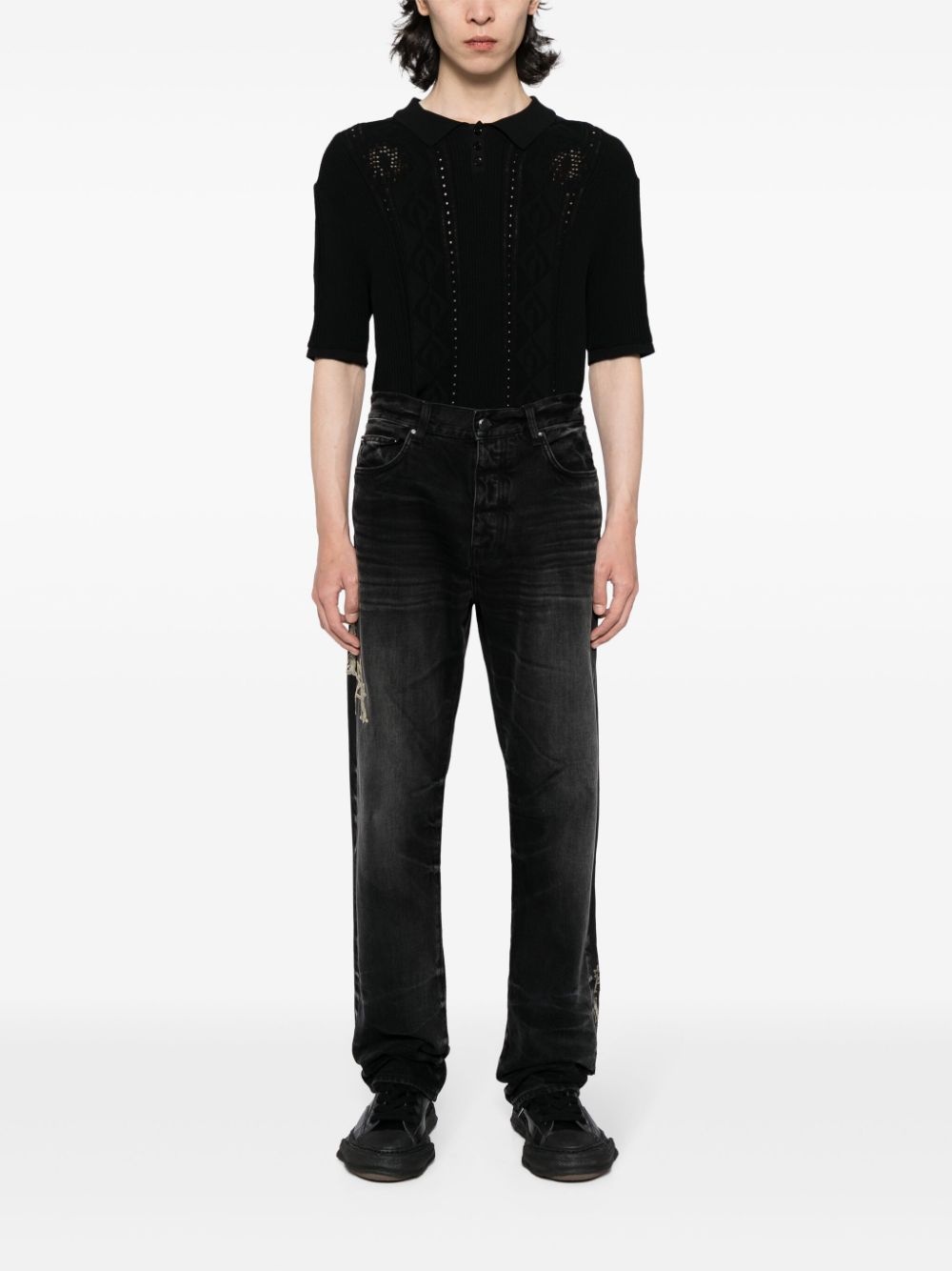 Baroque logo straight jeans - 2