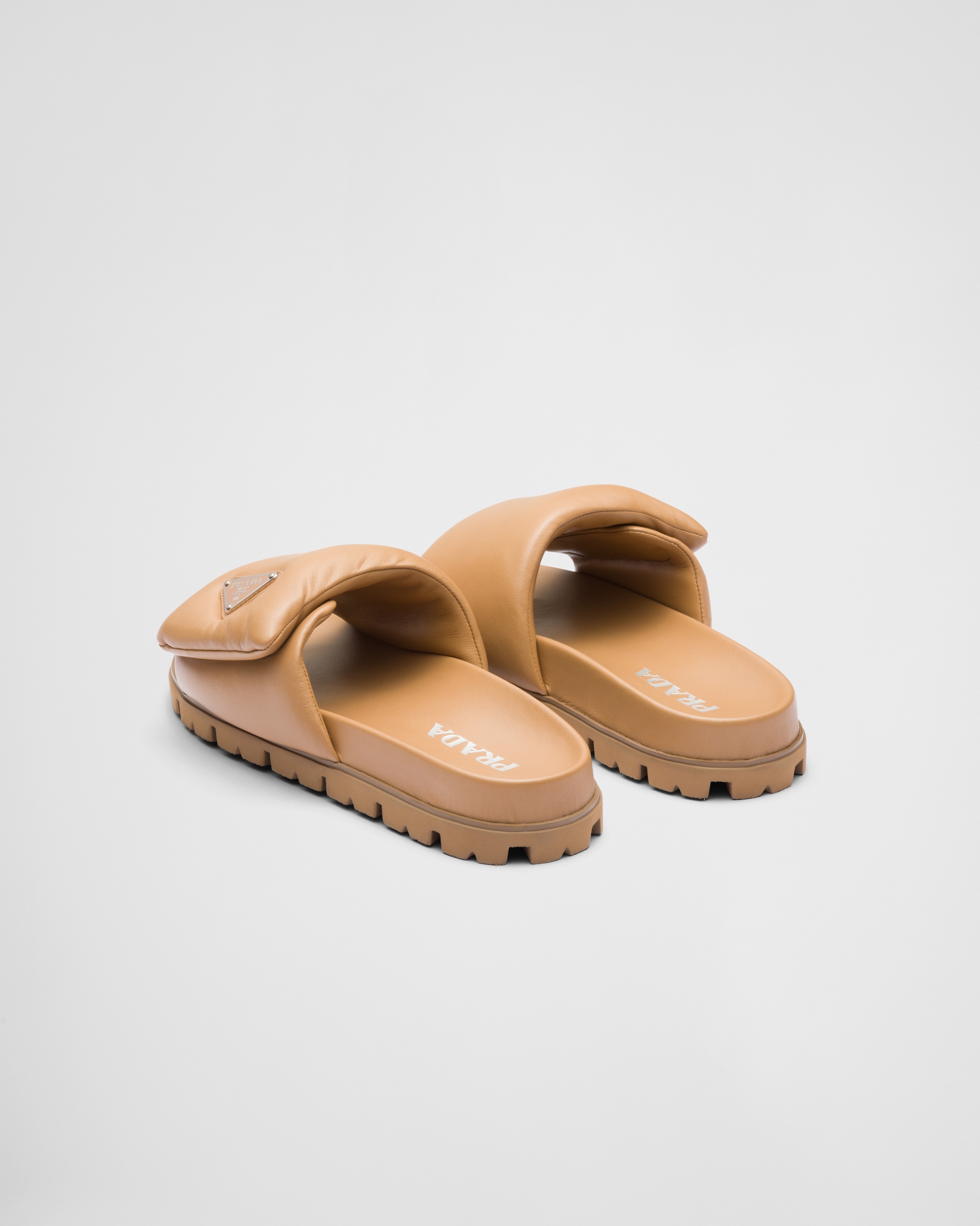 Soft padded nappa leather slides - 4