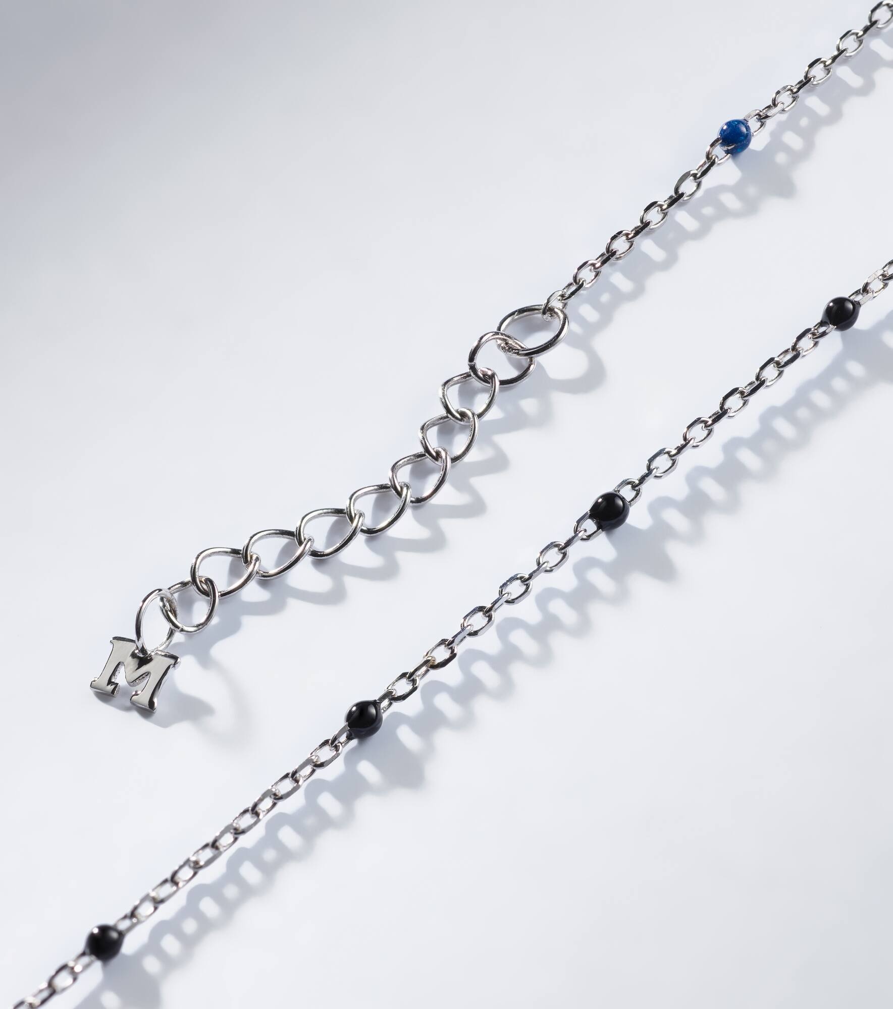 Set of 2 sterling silver and enamel chain bracelets - 3
