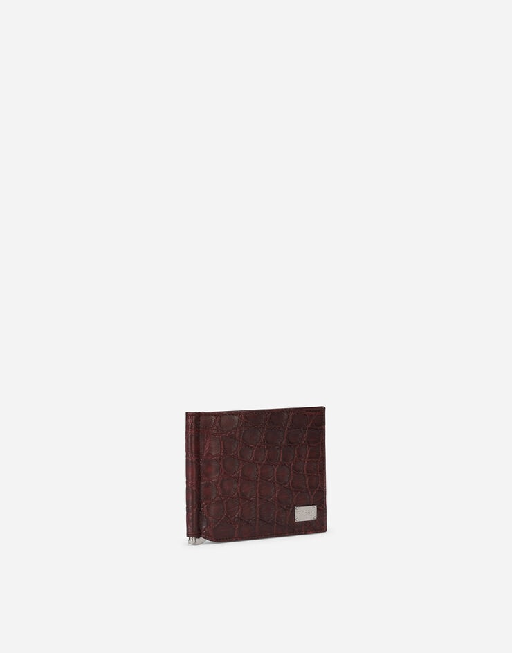 Crocodile bifold wallet with moneyclip and branded tag - 2