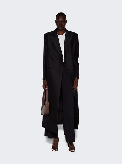 The Row Catena Wool and Silk Coat Black outlook