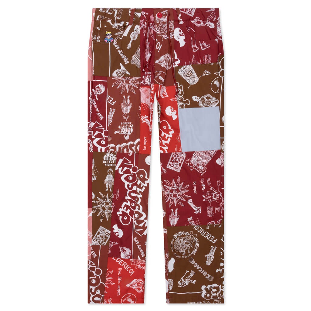 SUPER PATCHWORK TROUSER - RED - 1