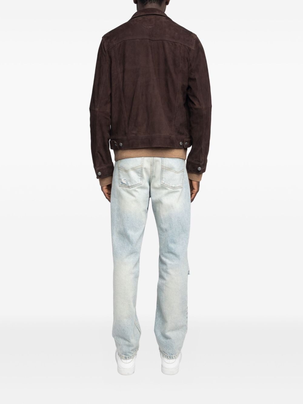 Bases button-fastening suede jacket - 3