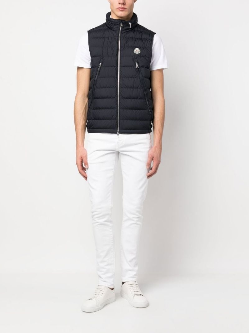 logo-patch padded vest - 2