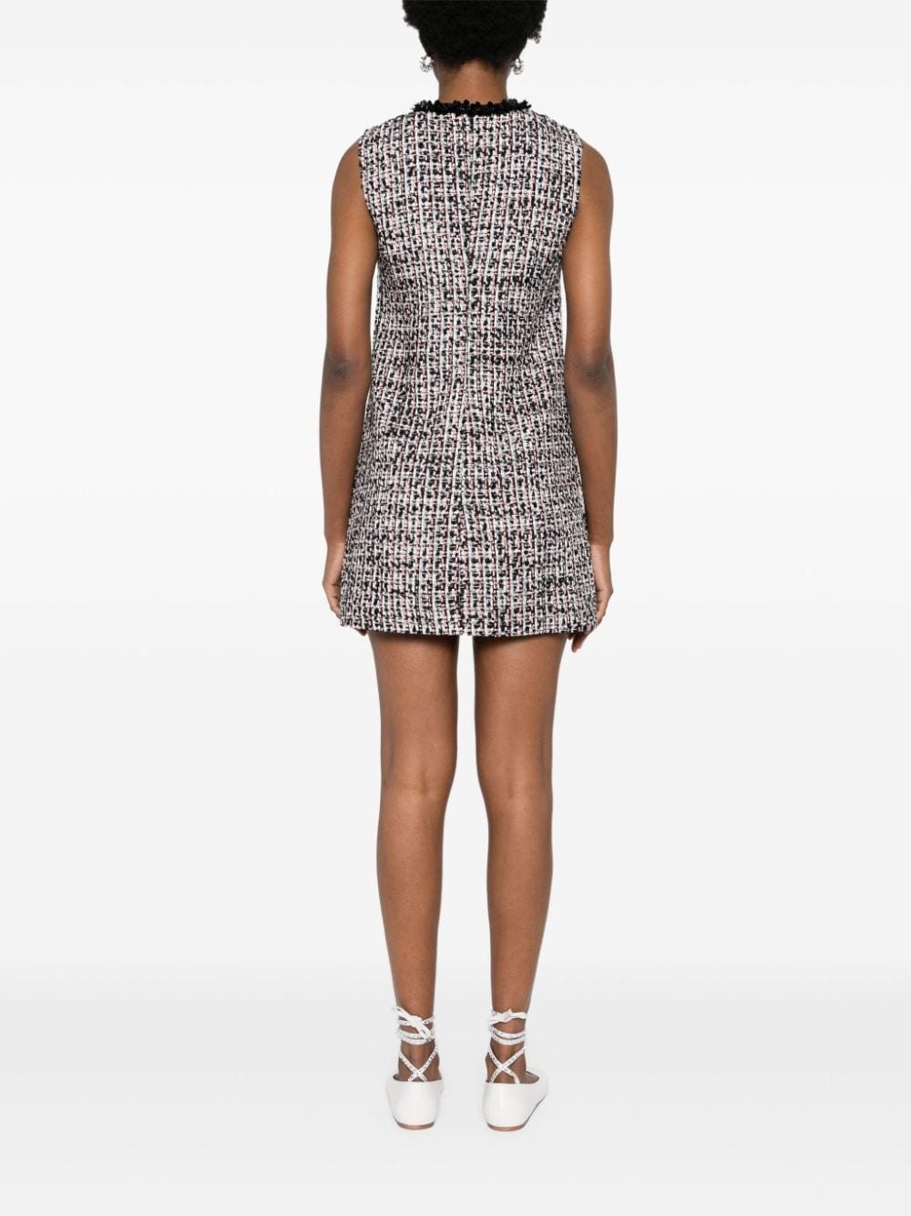 paillette-embellished bouclÃ© dress - 4