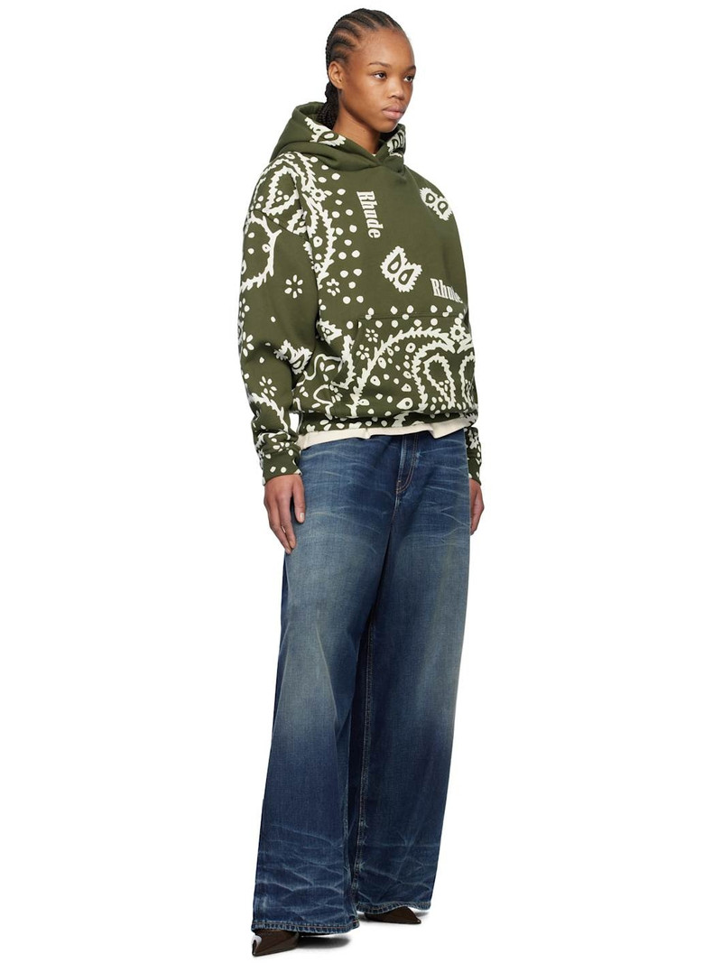 Rhude Khaki Bandana Print Hoodie outlook