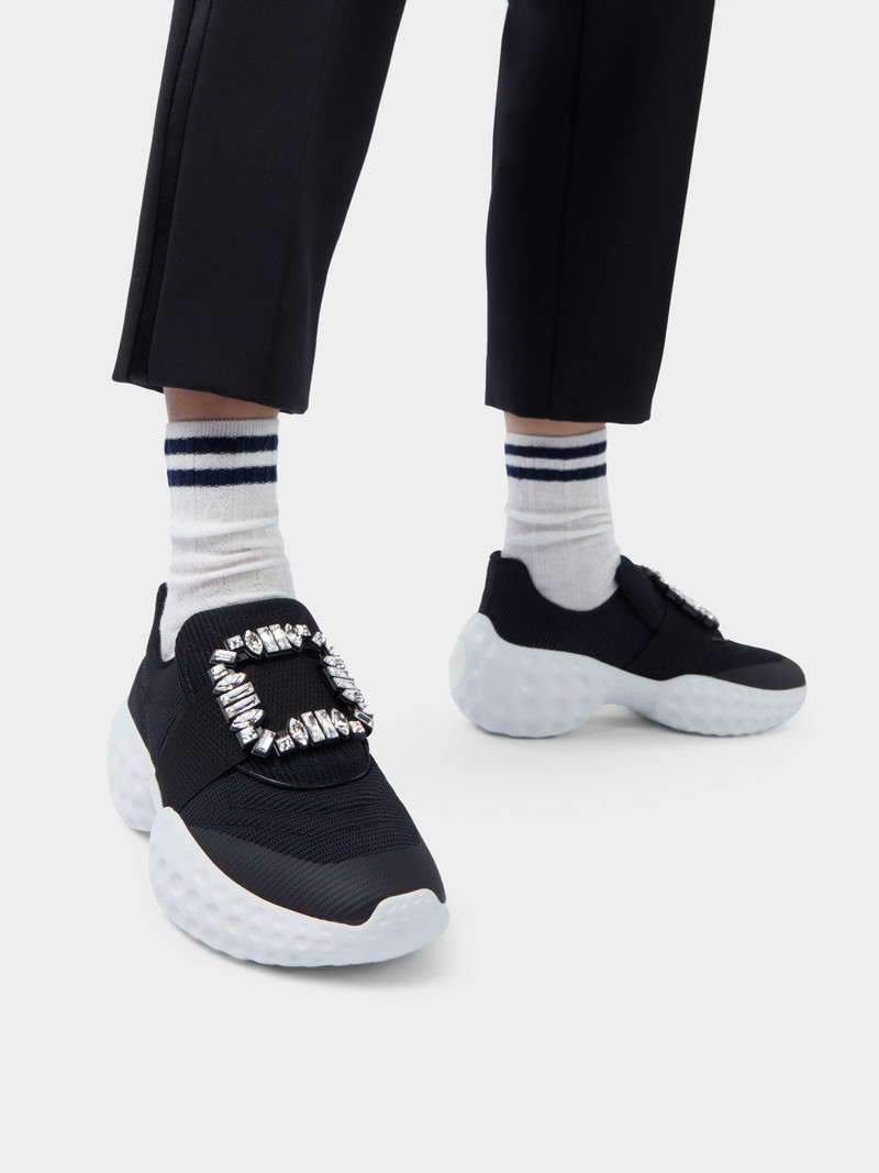 Roger Vivier Viv' Run Light Strass Buckle Sneakers in Fabrics outlook