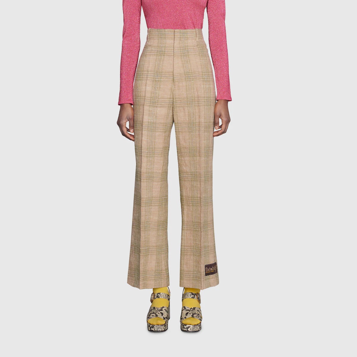 Check linen pant - 3