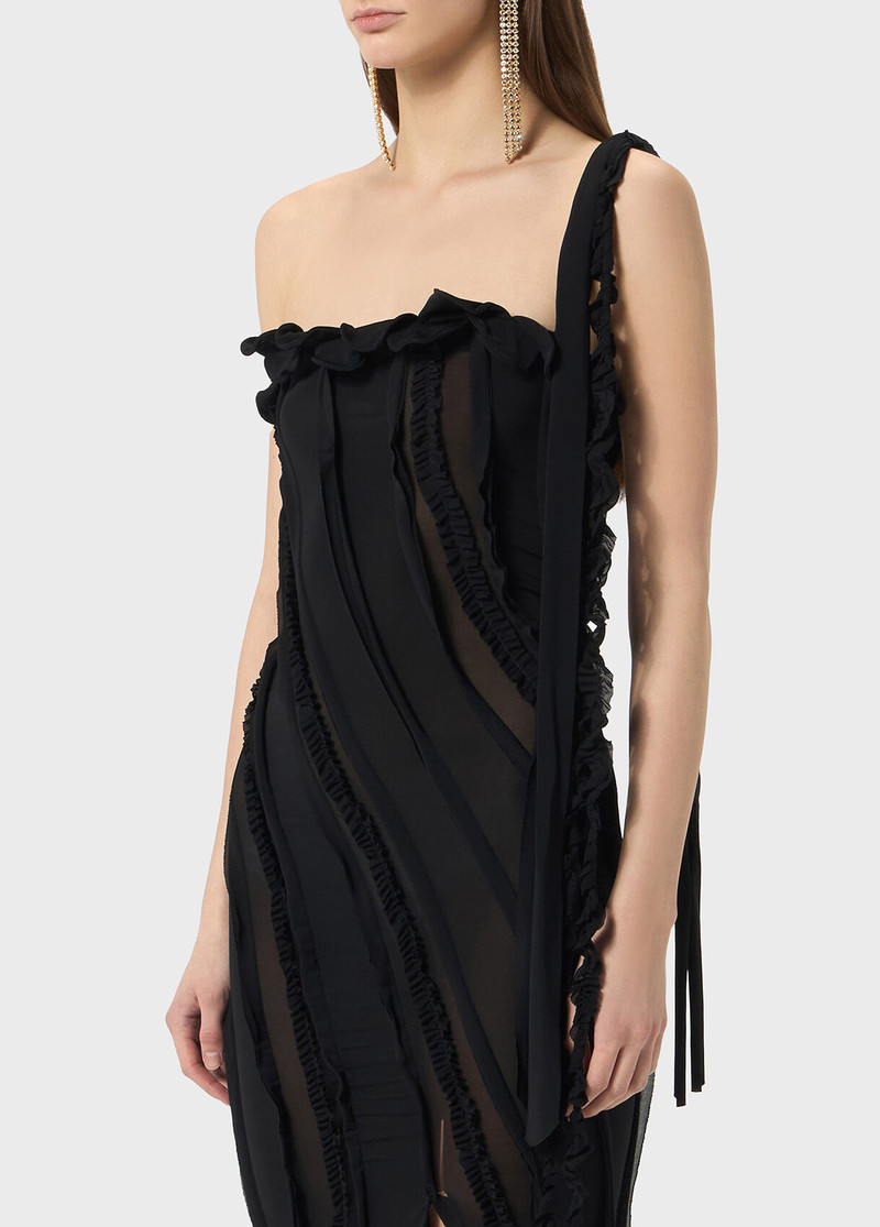 ONE-SHOULDER DRESS IN JERSEY WITH INLAYS 4
