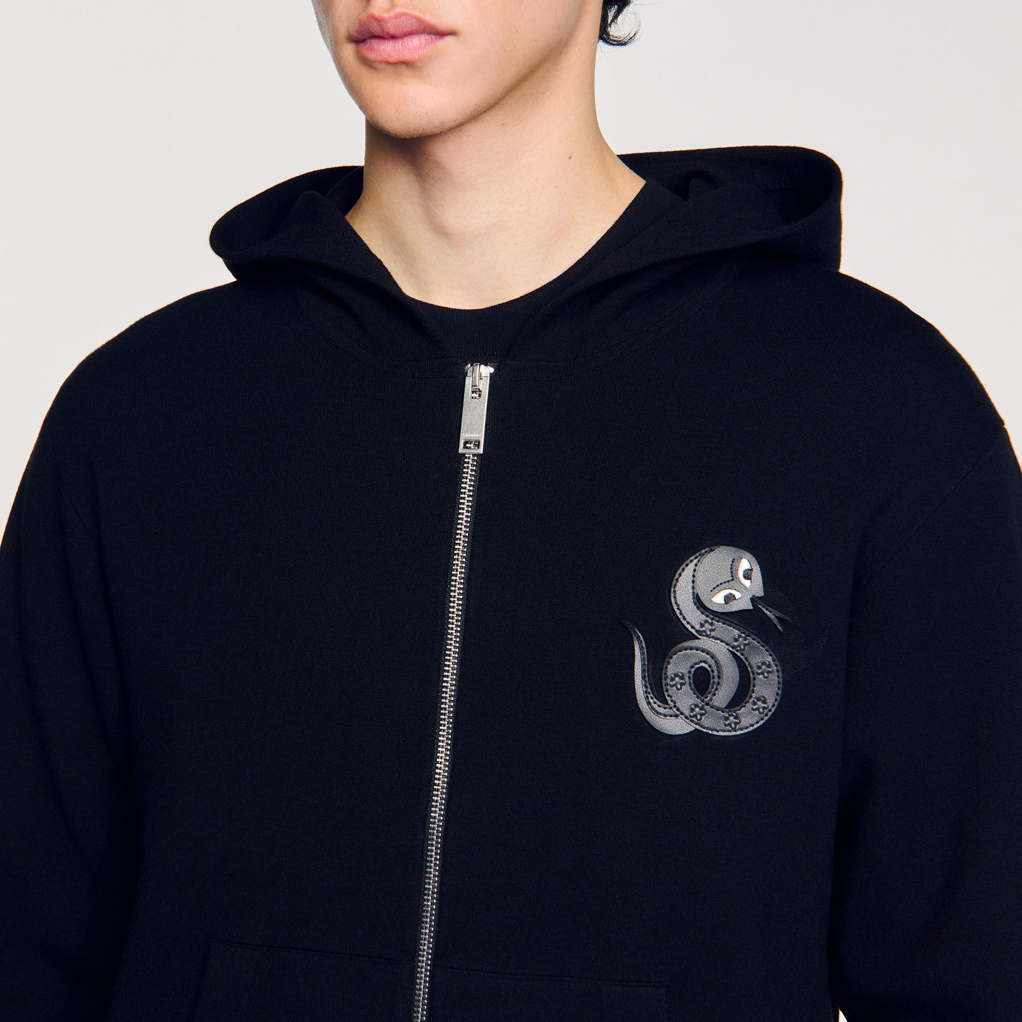 ZIP-UP CARDIGAN WITH SNAKE DETAIL - 3