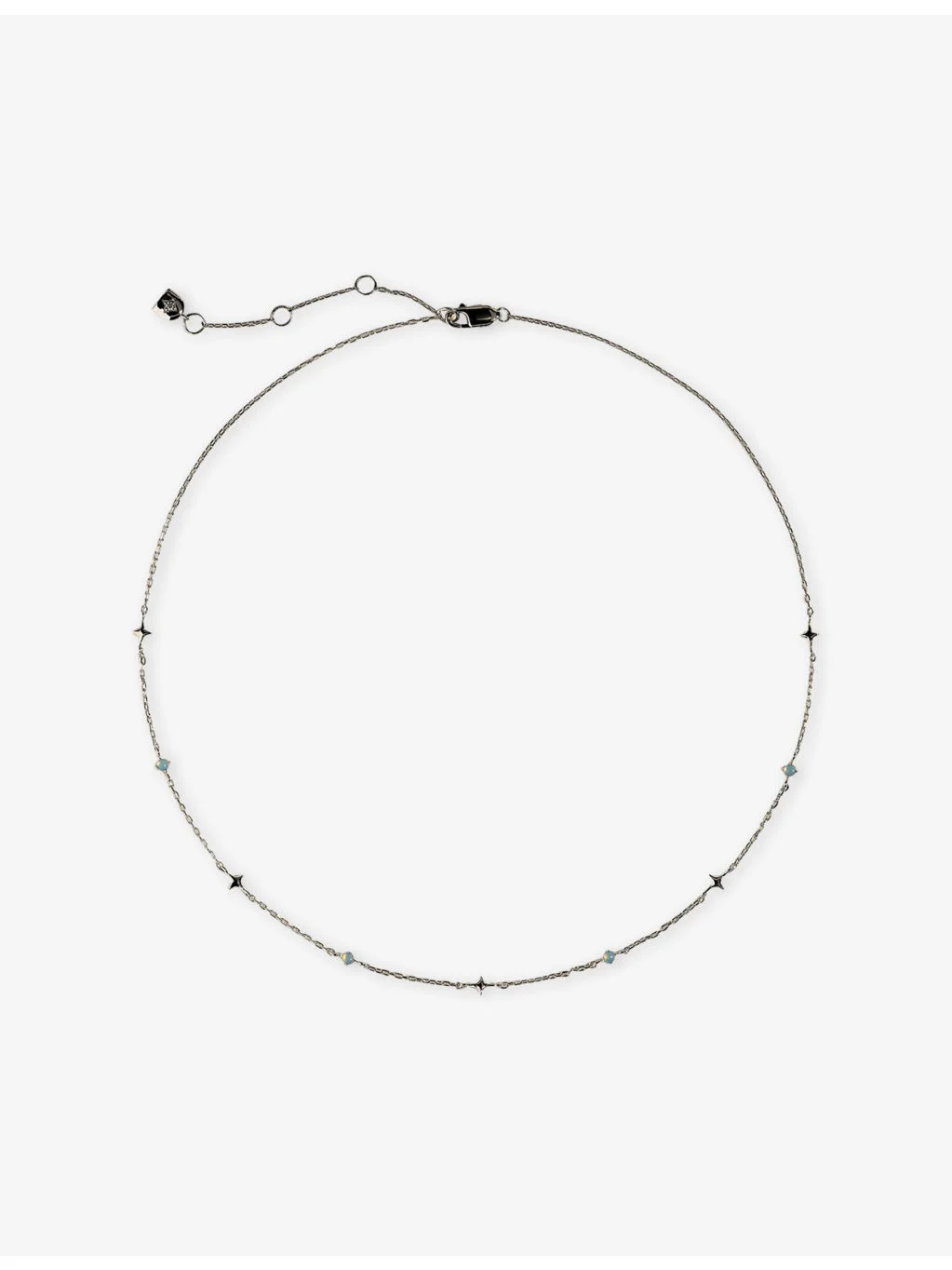 Cosmic Opal Charm Rhodium-Plated Sterling Silver Necklace - 1
