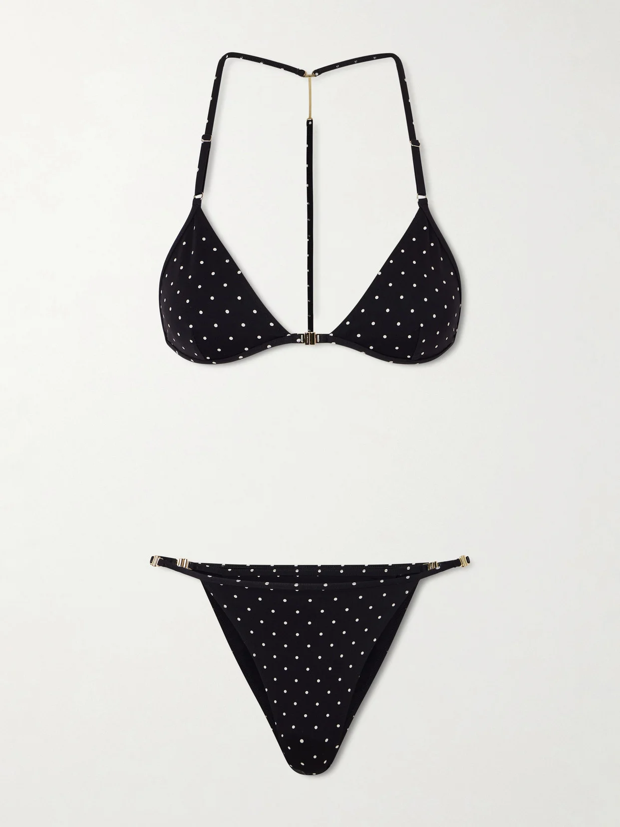 Polka-dot Printed Jersey Bikini - 1