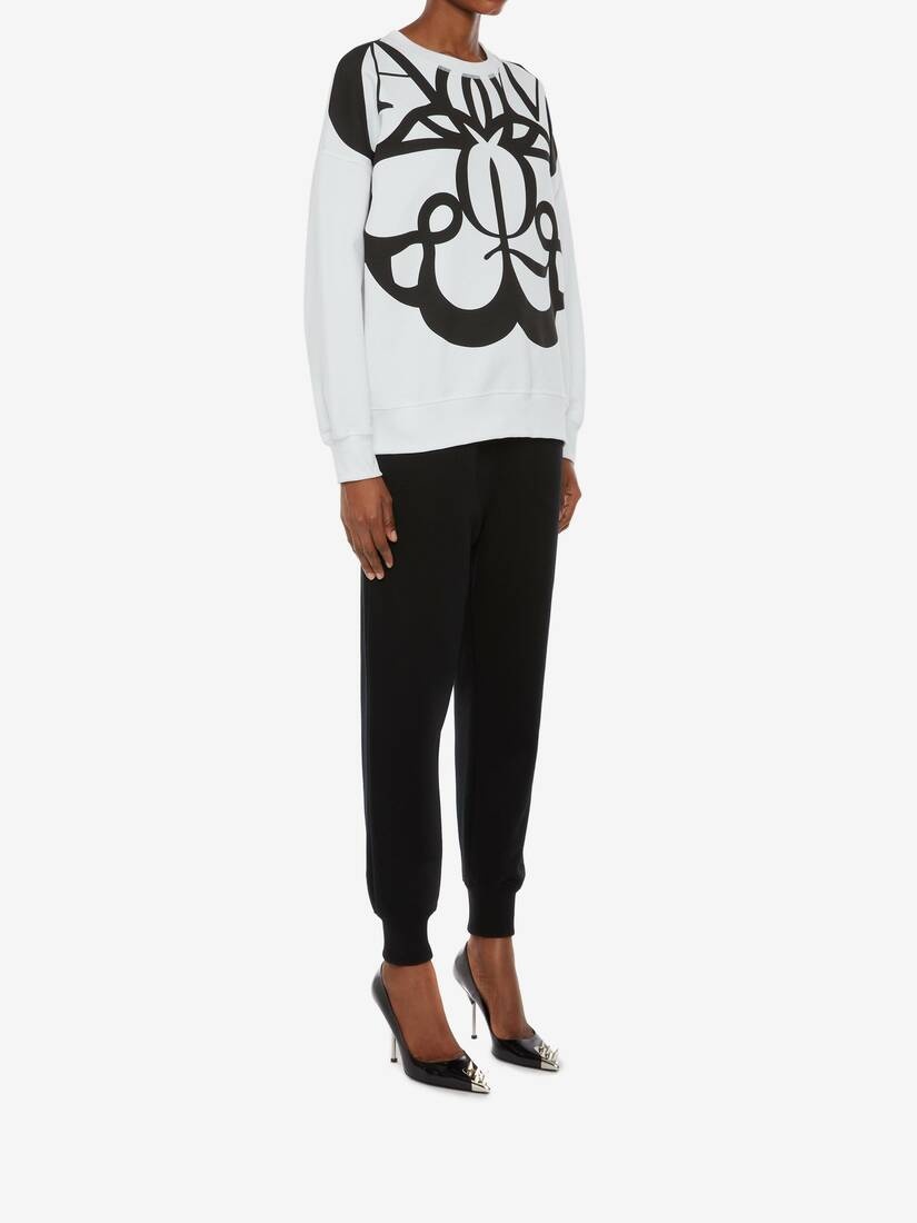 Exploded Seal Logo Sweatshirt in White - 3