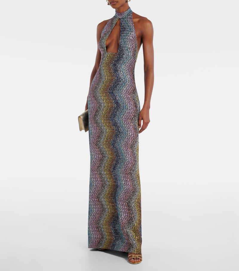 Missoni Cutout sequined lamé gown outlook