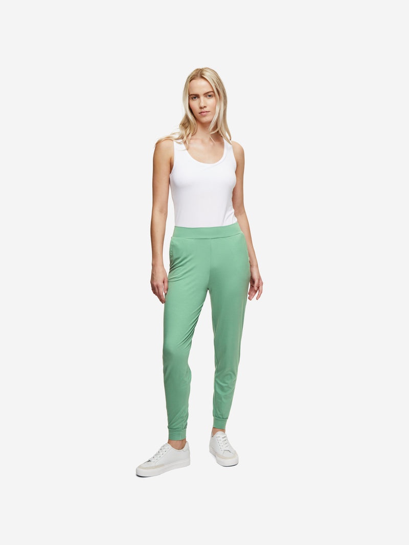 Women's Track Pants Basel Micro Modal Stretch Sage Green - 4