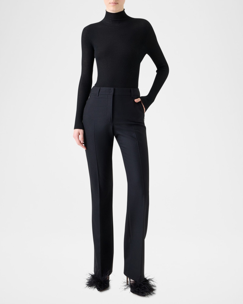 AKRIS Cashmere-Silk Fine Ribbed Knit Pullover outlook