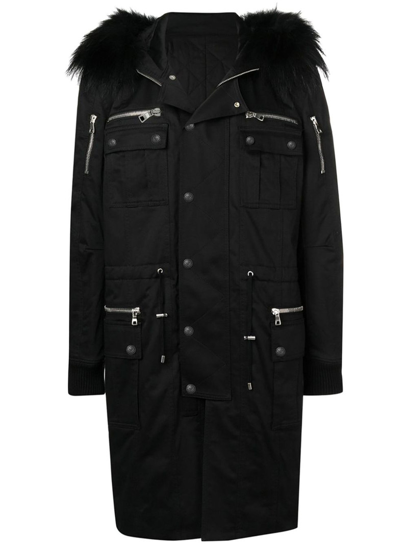 faux-fur trim parka 1