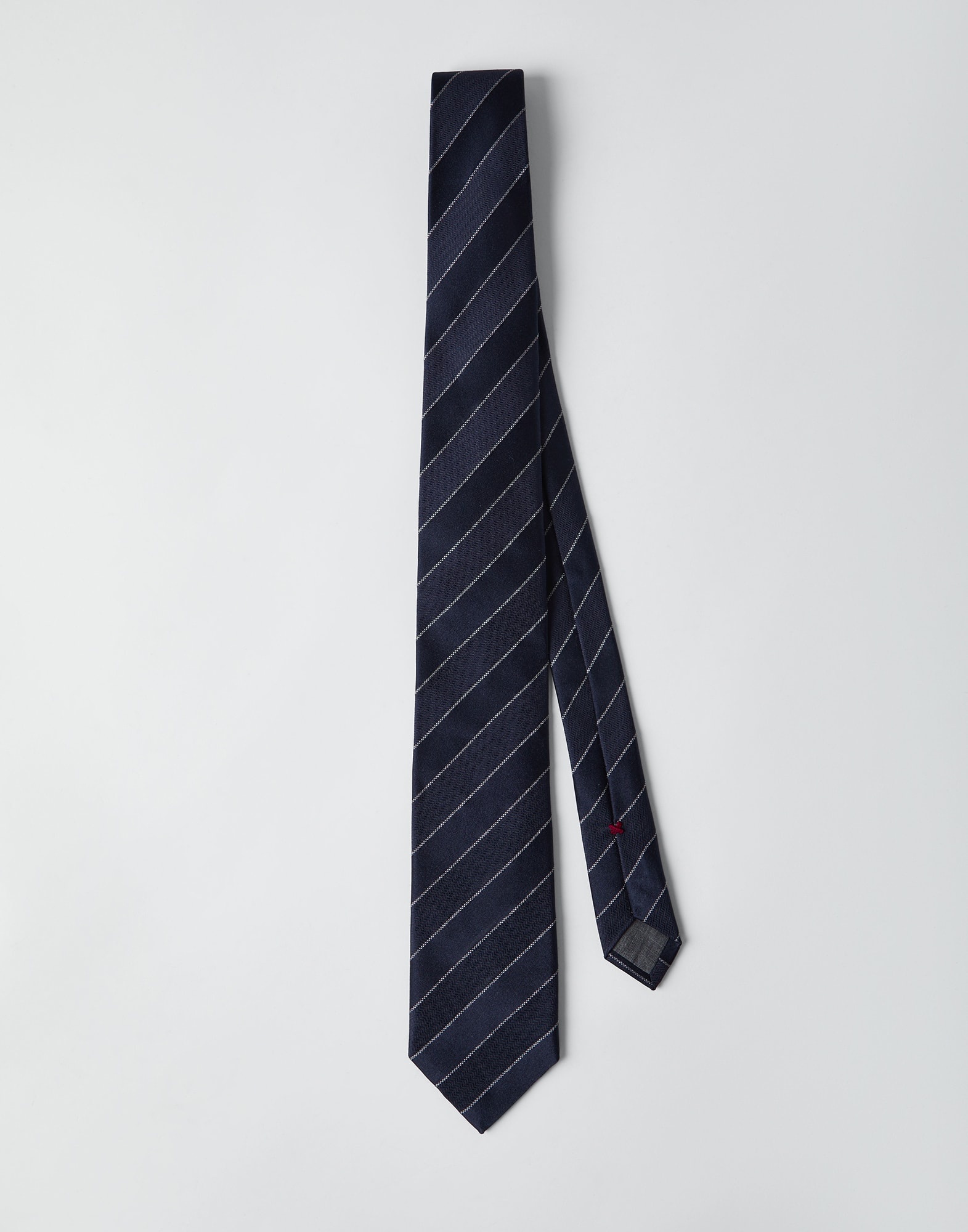Striped silk chevron tie - 1