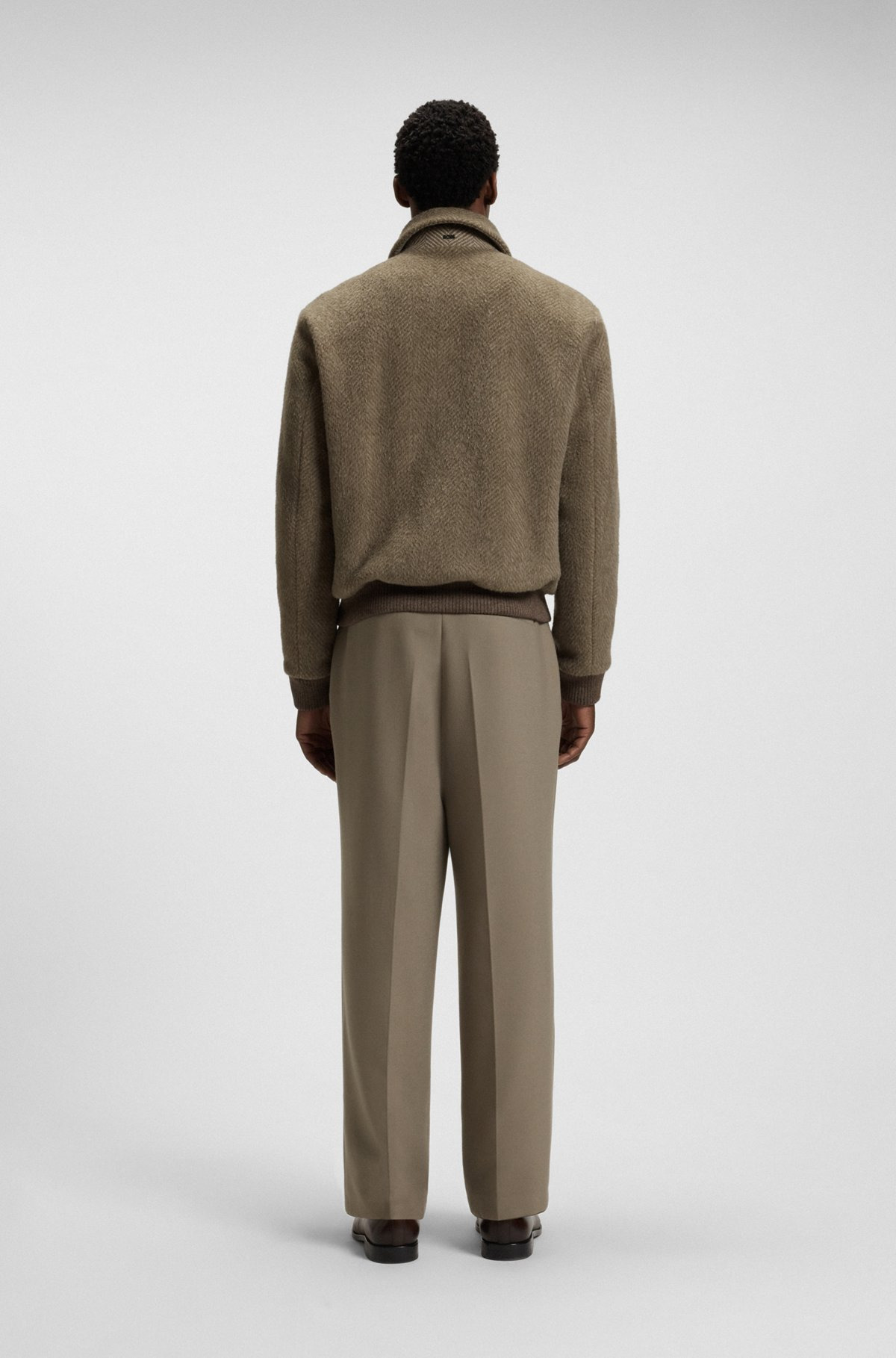 REGULAR-FIT JACKET IN A HERRINGBONE-PATTERNED ALPACA BLEND - 5