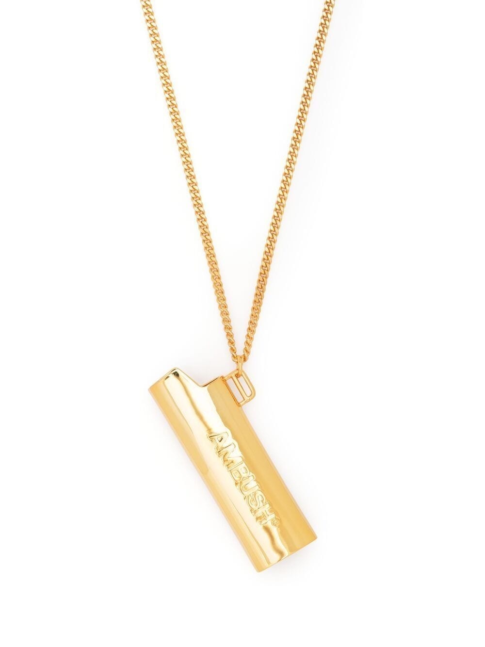logo-embossed lighter necklace - 1