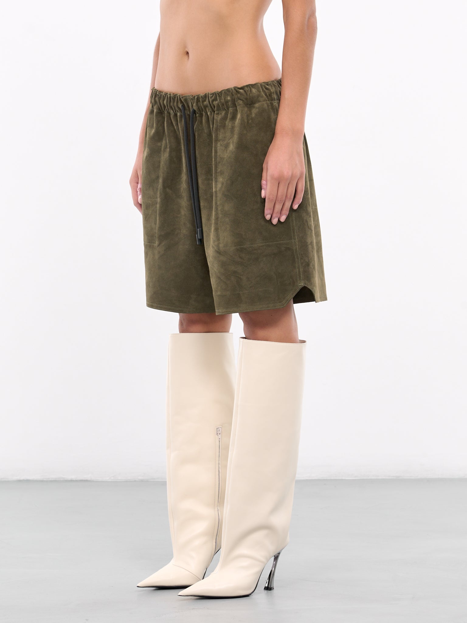 Elasticated Suede Shorts - 2