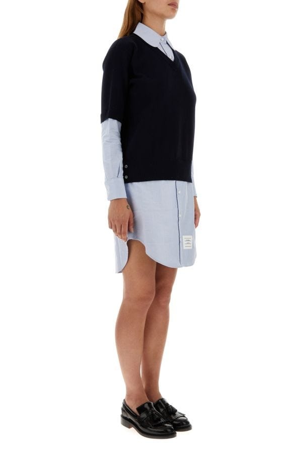 ワンピース Thom Browne Two-Tone Cotton Shirt Dress Thom Browne Two-tone cotton shirt dress | gebnegozionline