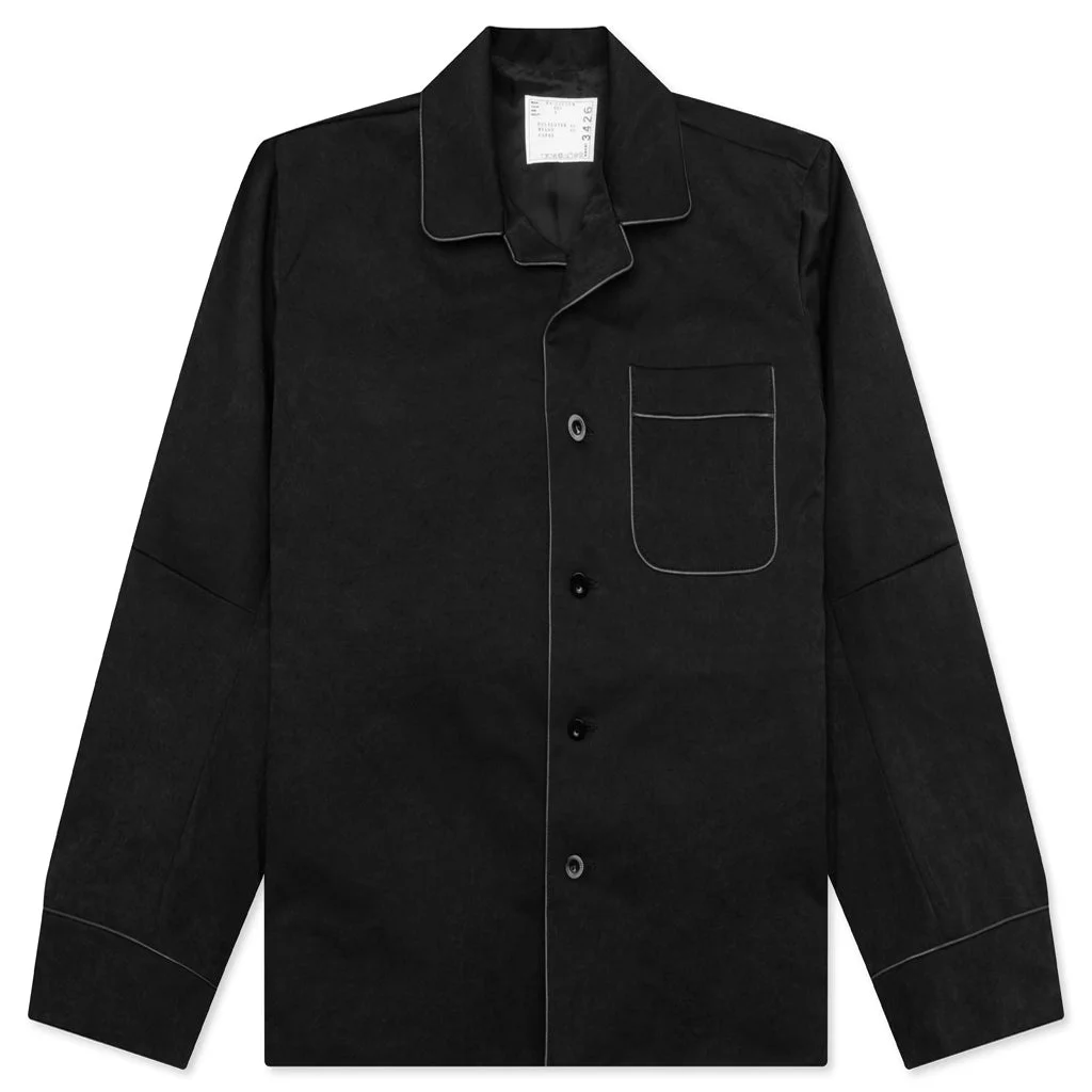 contrasting-trim shirt jacket - 1