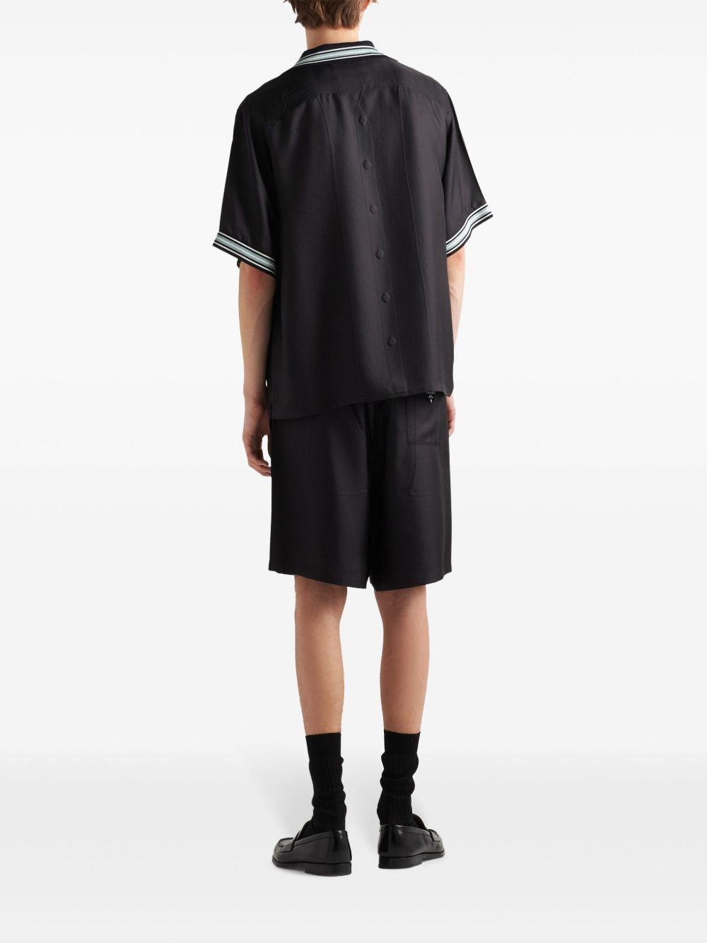 silk track shorts - 3