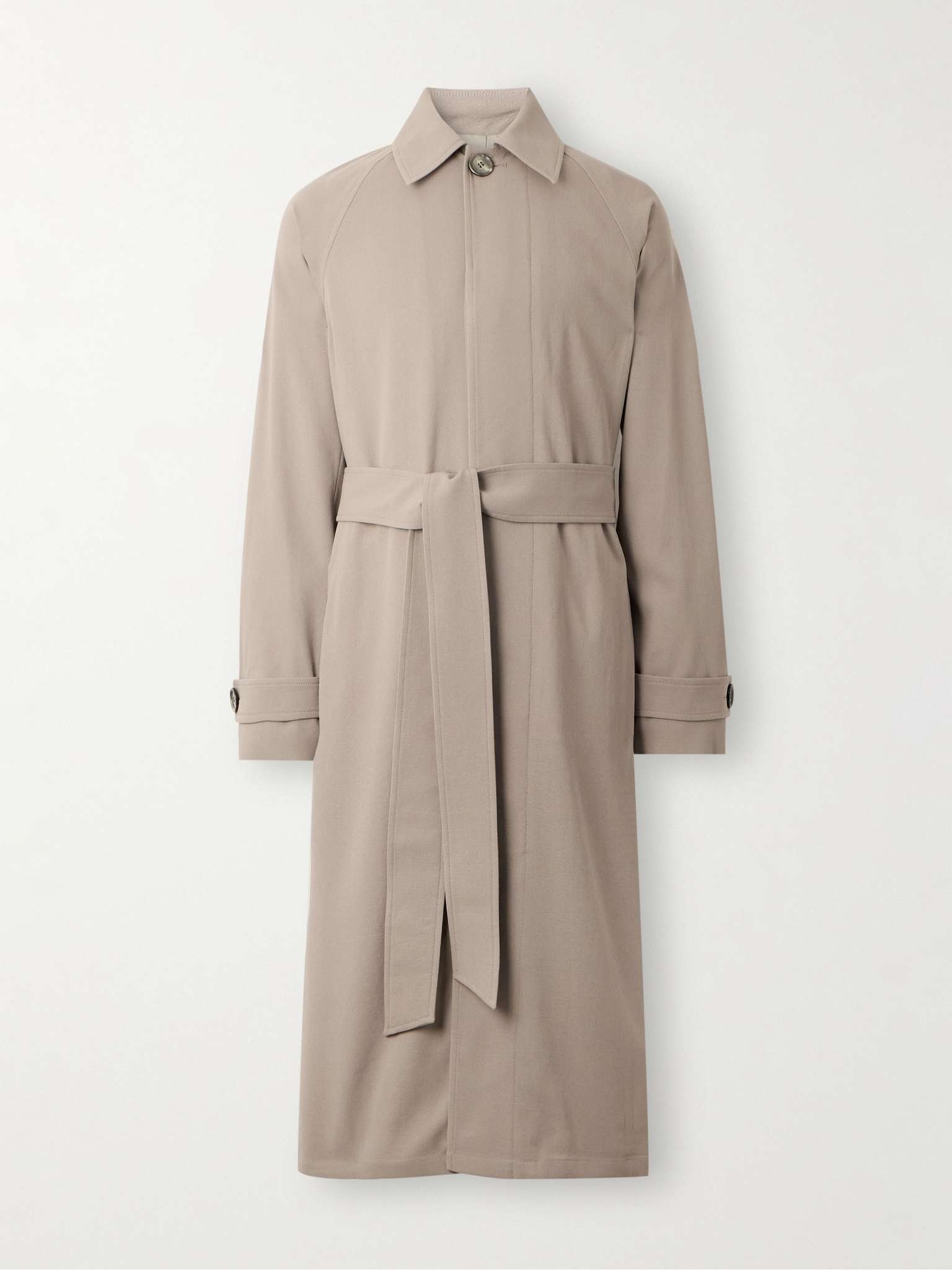 Belted Wool-Crepe Coat - 1