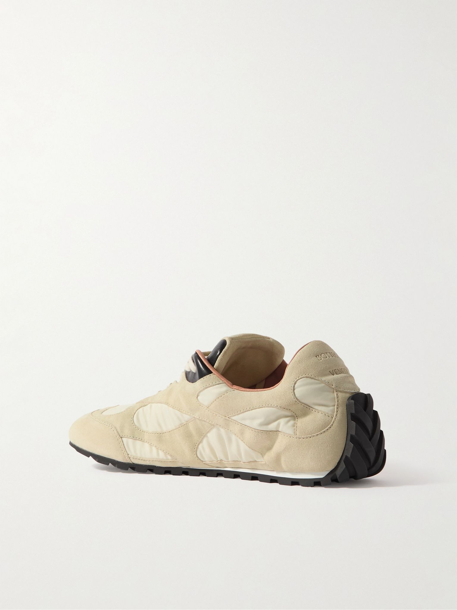 Orbit Leather and Shell-Trimmed Suede Sneakers Neutral - 4