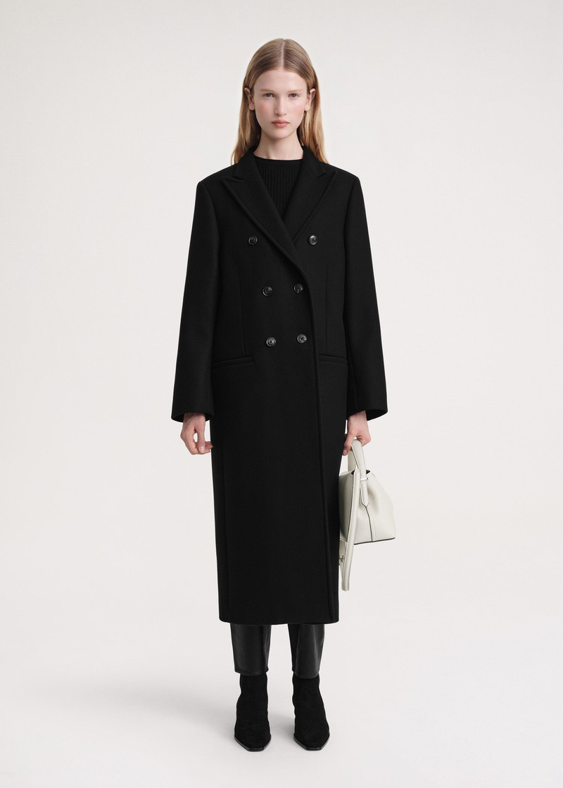 Totême Tailored overcoat black outlook