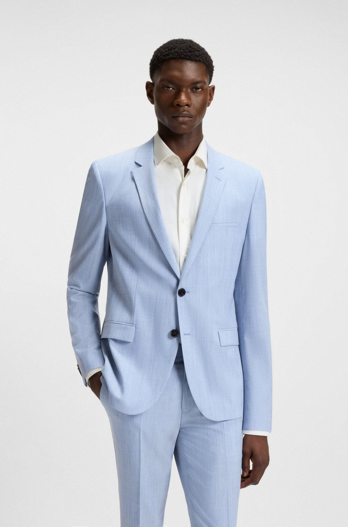 EXTRA-SLIM-FIT BLAZER IN A MELANGE WOOL BLEND - 2