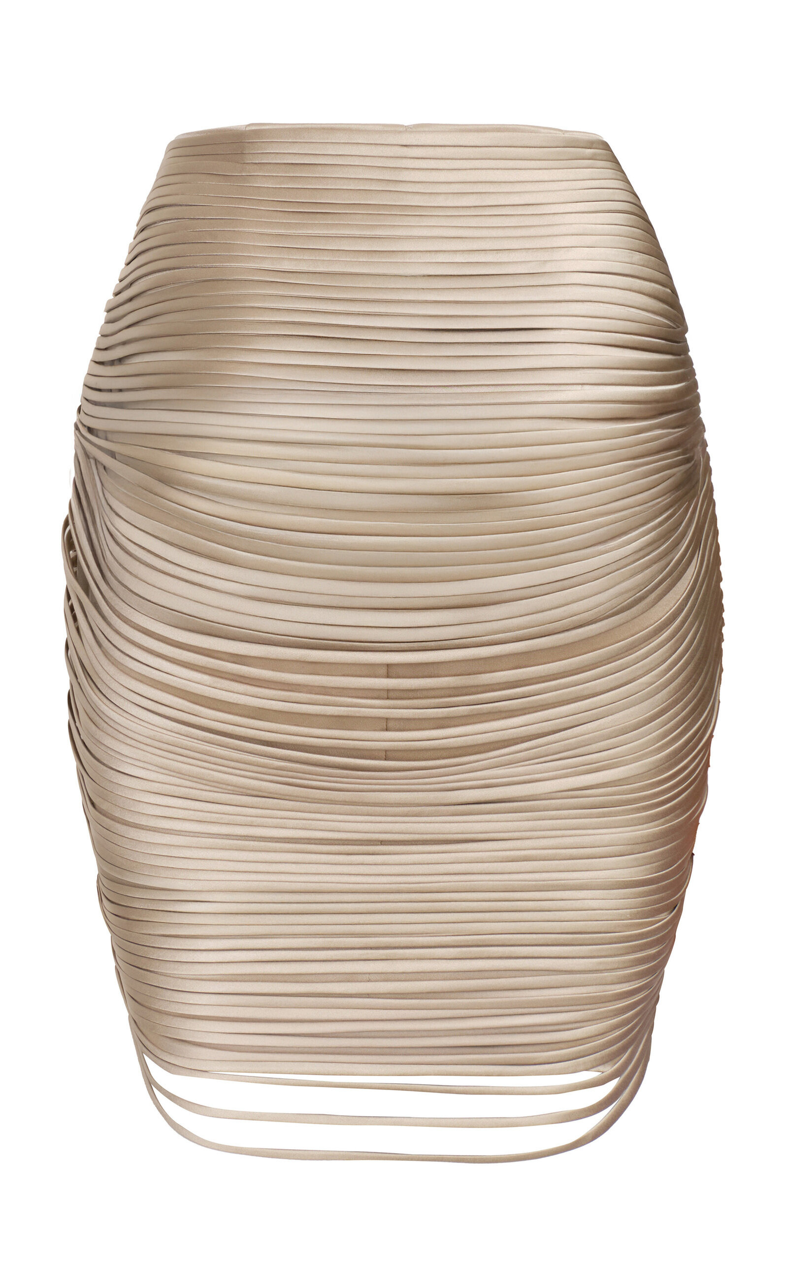 Noche Estrellada Fringed Mini Skirt taupe - 4