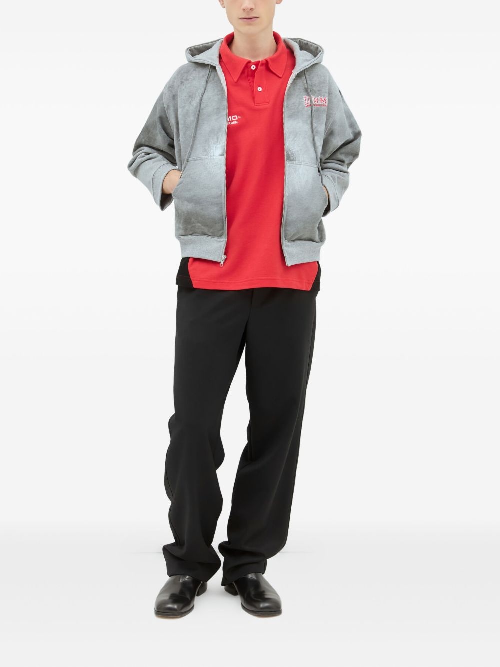 panelled cotton polo shirt - 2