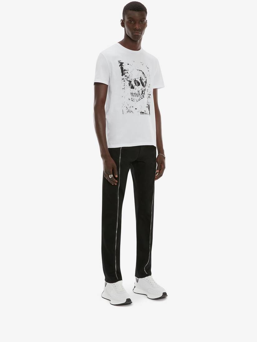 Skull Print T-shirt in White/black - 3