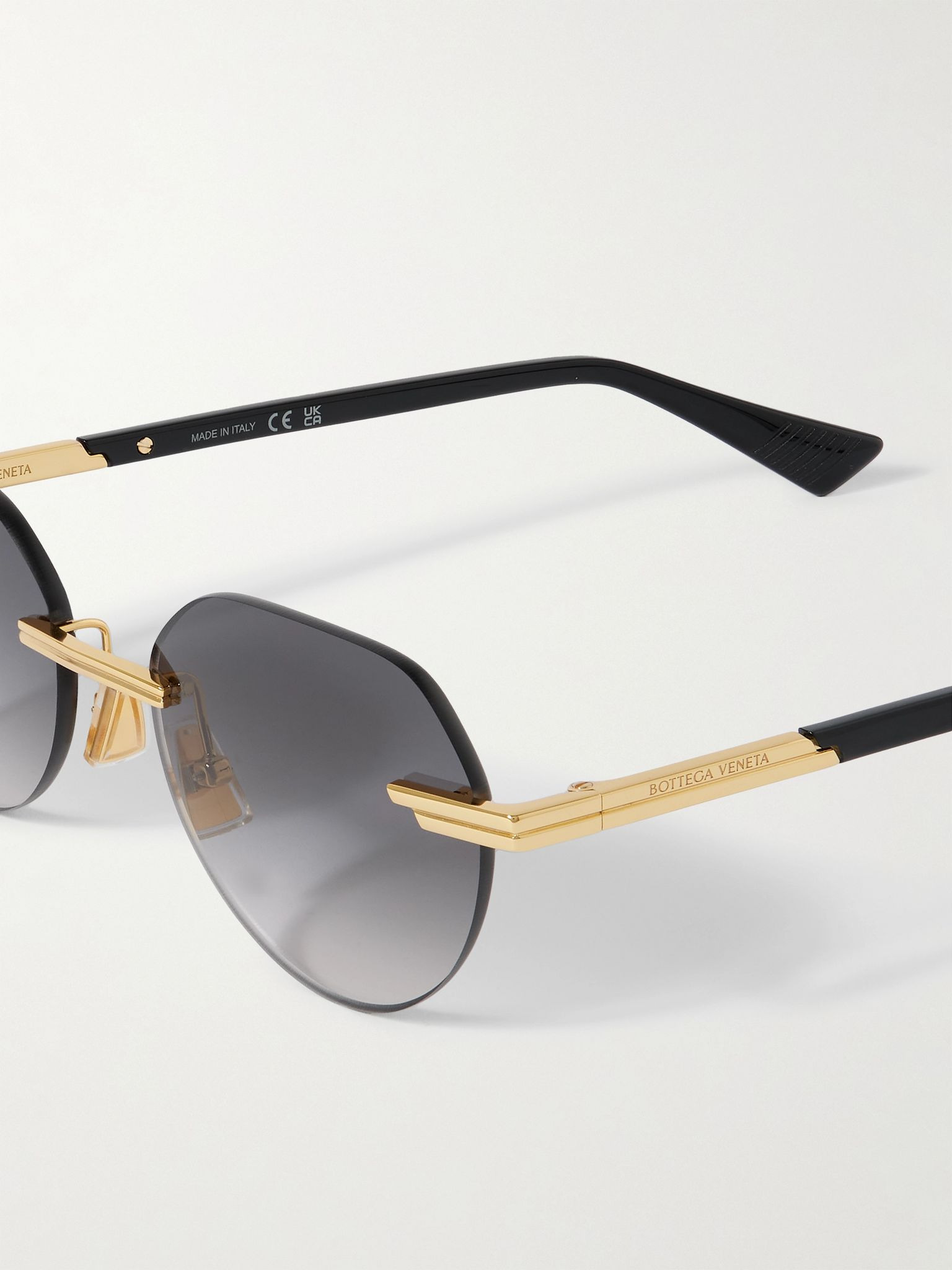 Rimless Round-Frame Gold-Tone Sunglasses Gold - 3