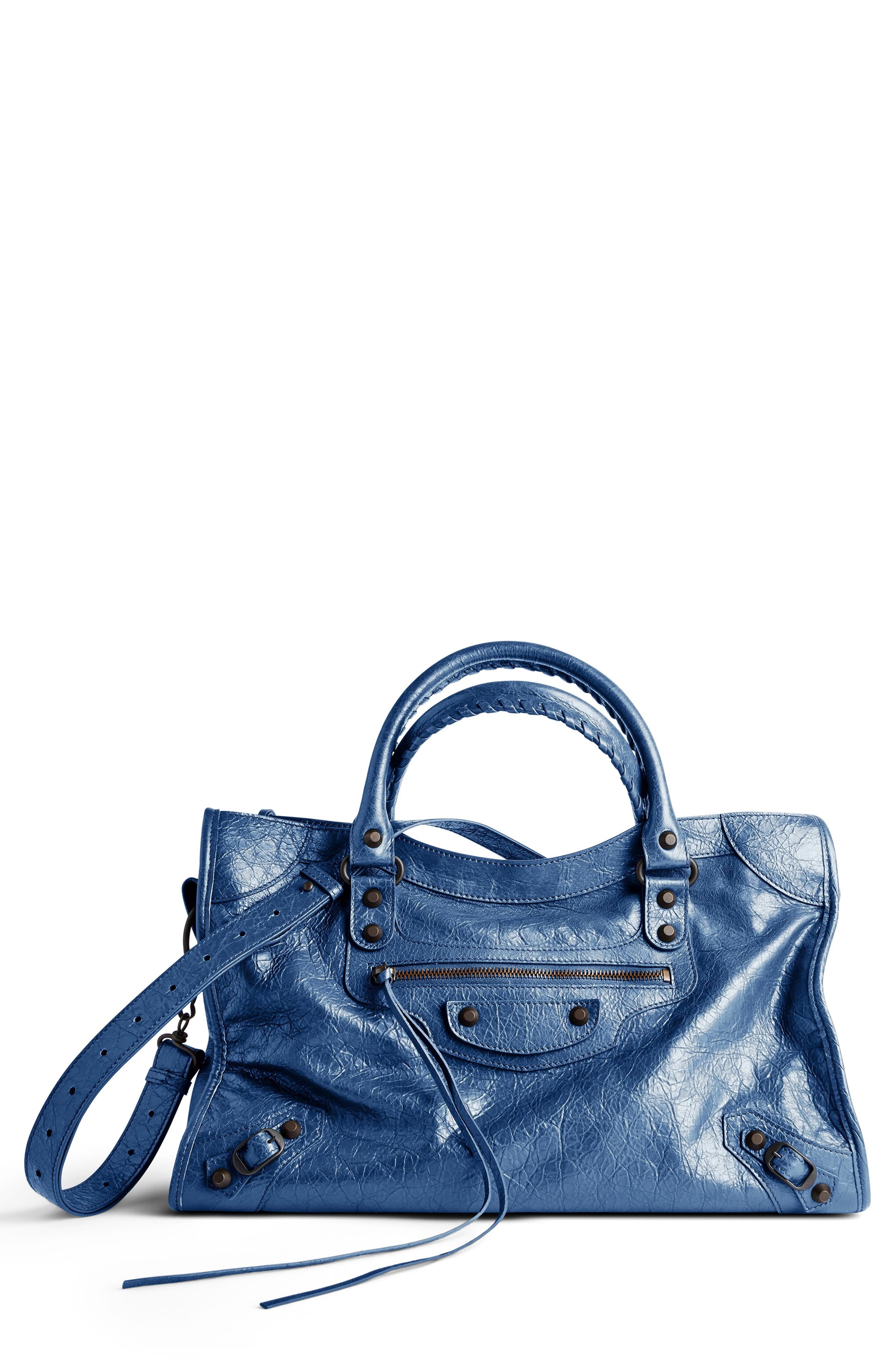 Balenciaga Medium Le City Leather Satchel in 4322 Mineral Blue at Nordstrom - 1