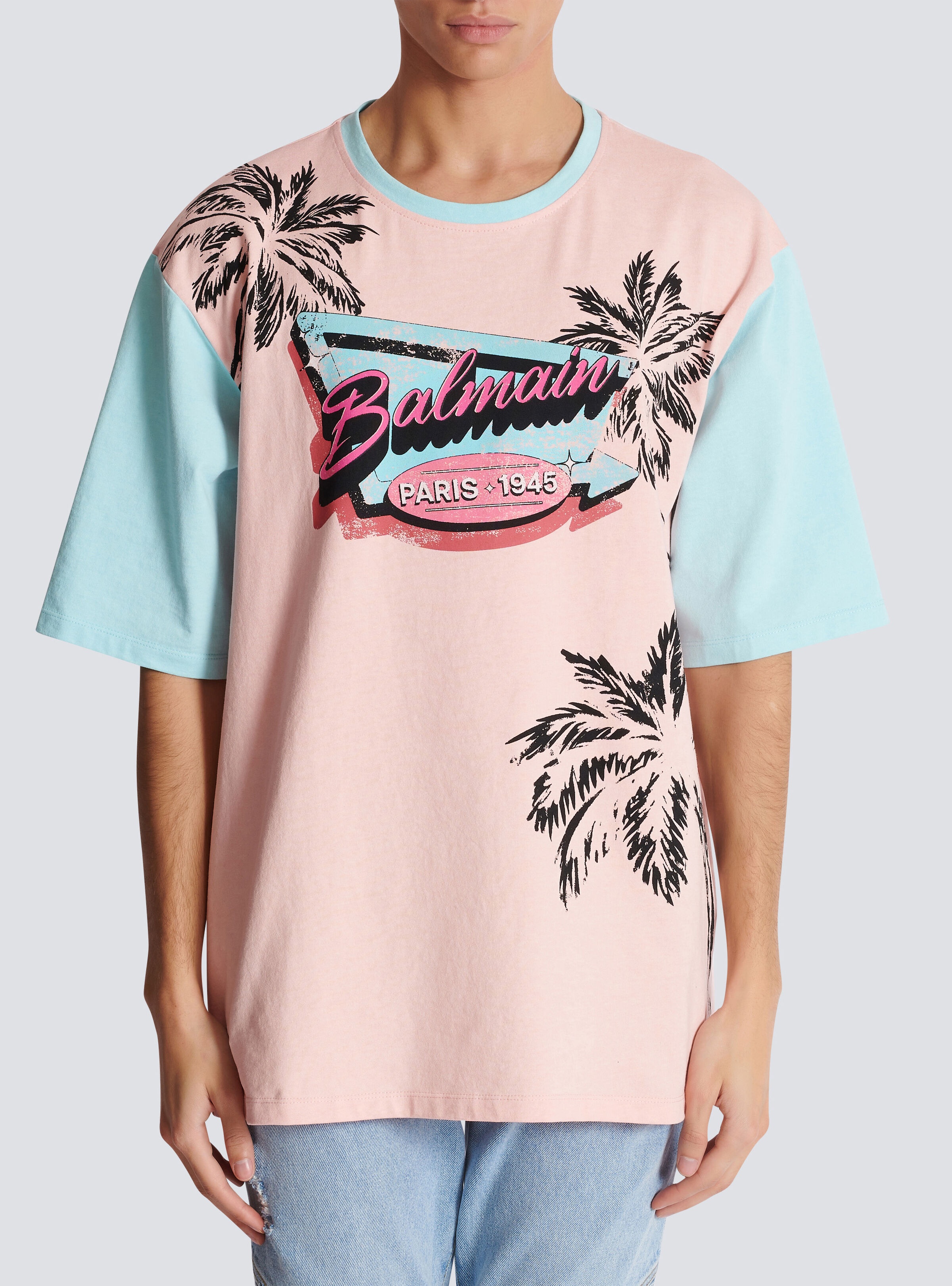 Loose Balmain Miami printed T-shirt - 5