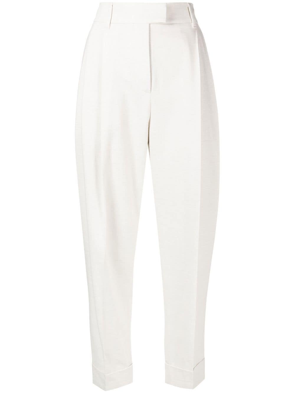 high-waisted cropped tailored trousers - 1