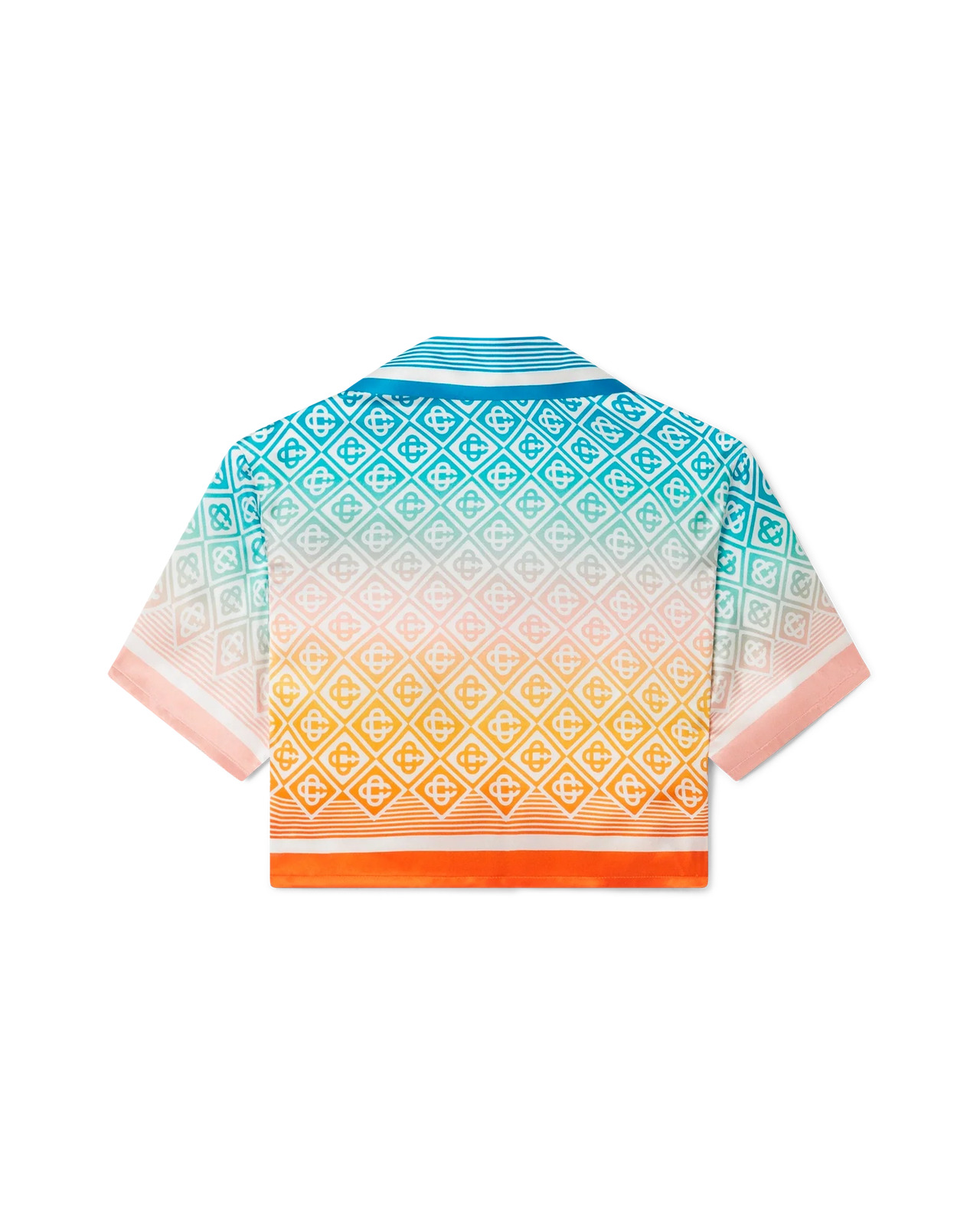 Gradient Monogram Cropped Silk Shirt - 2