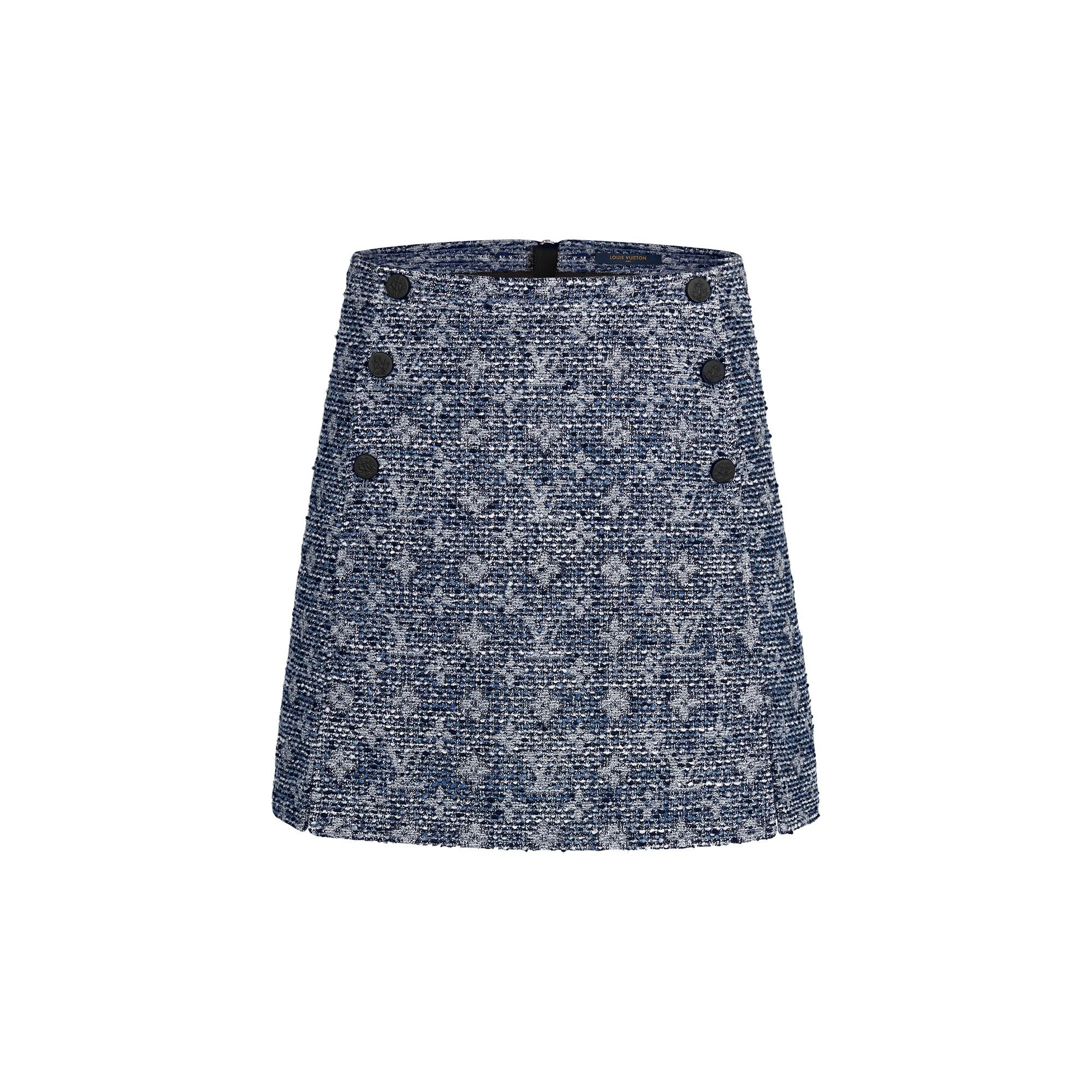 Monogram lurex tweed A-Line Mini Skirt - 1