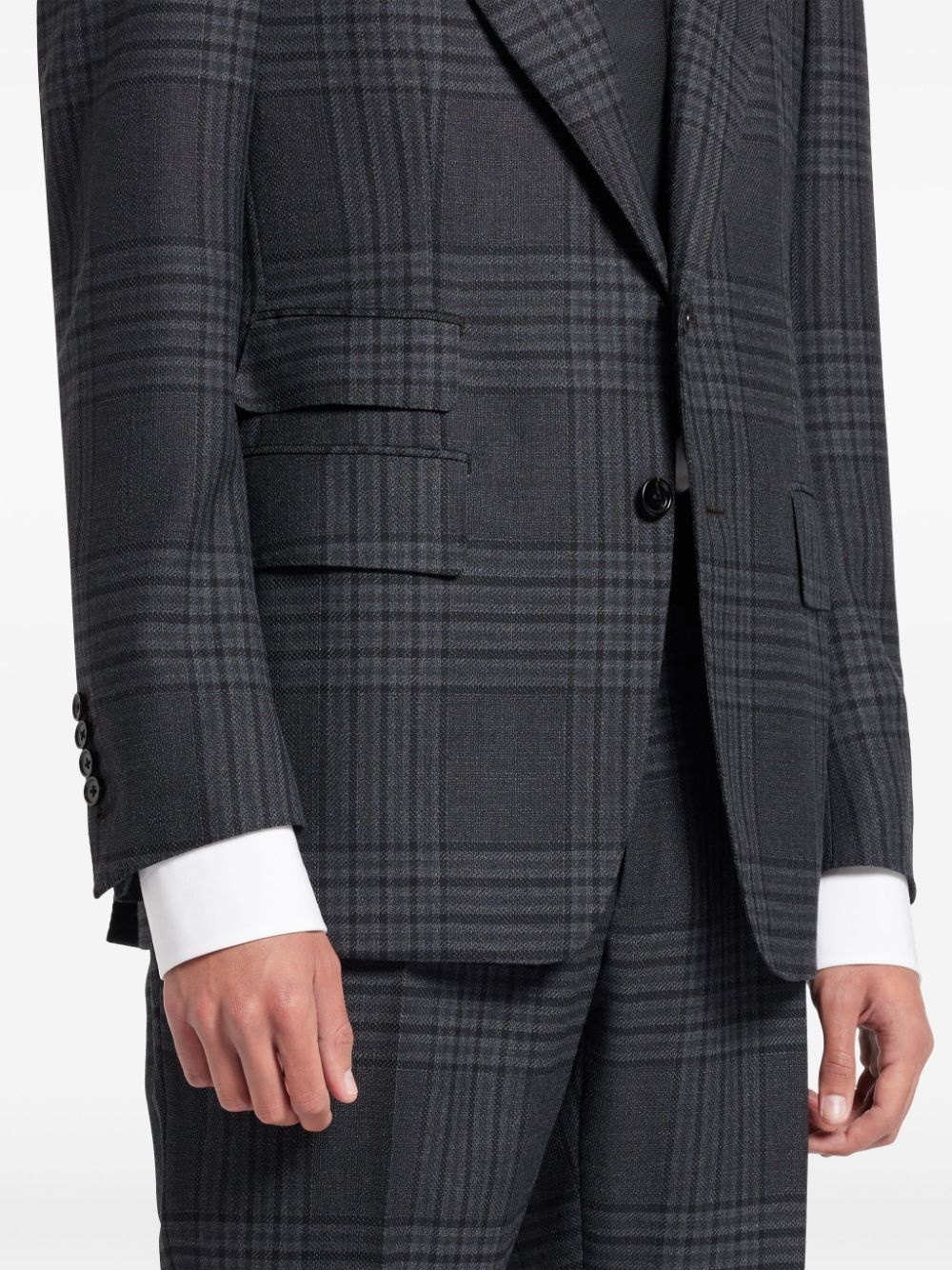 check-pattern single-breasted suit - 5