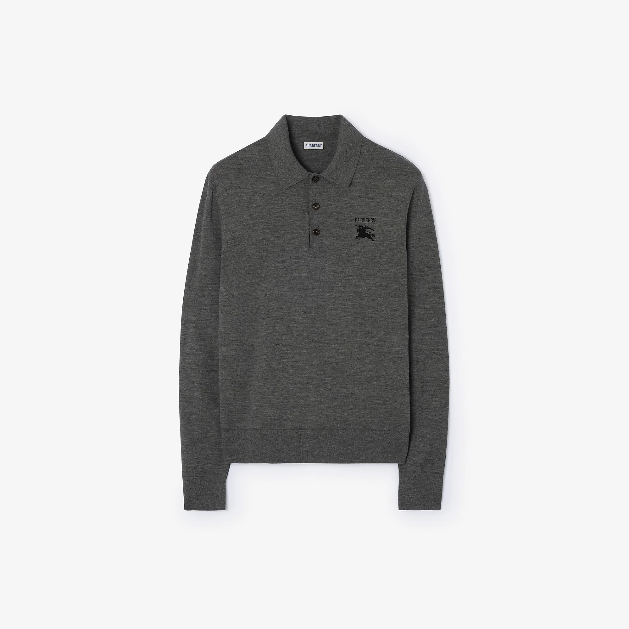 Long-sleeve Knight Wool Polo Shirt - 1