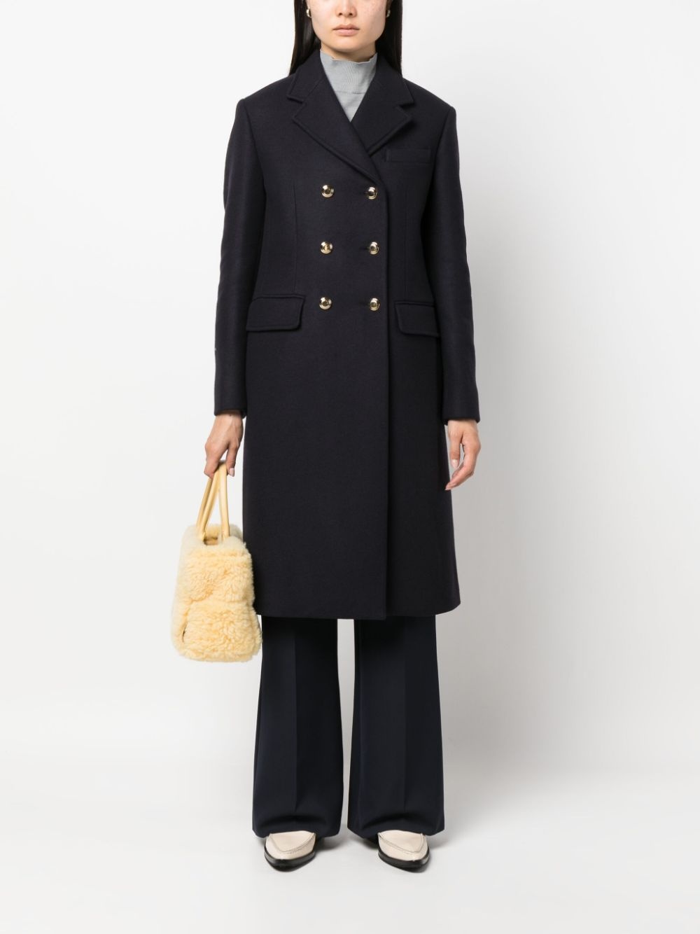 double-breasted wool coat - 2