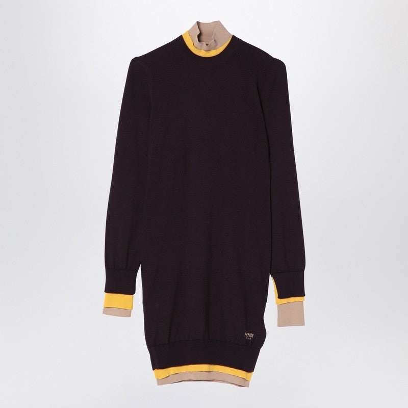 ワンピース Fendi Dark Purple Wool Dress Fendi Dark Purple Wool Dress | italist