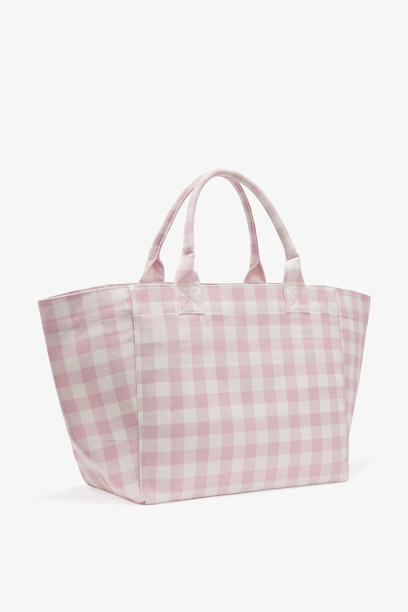 GANNI XXL VICHY CHECK TOTE outlook