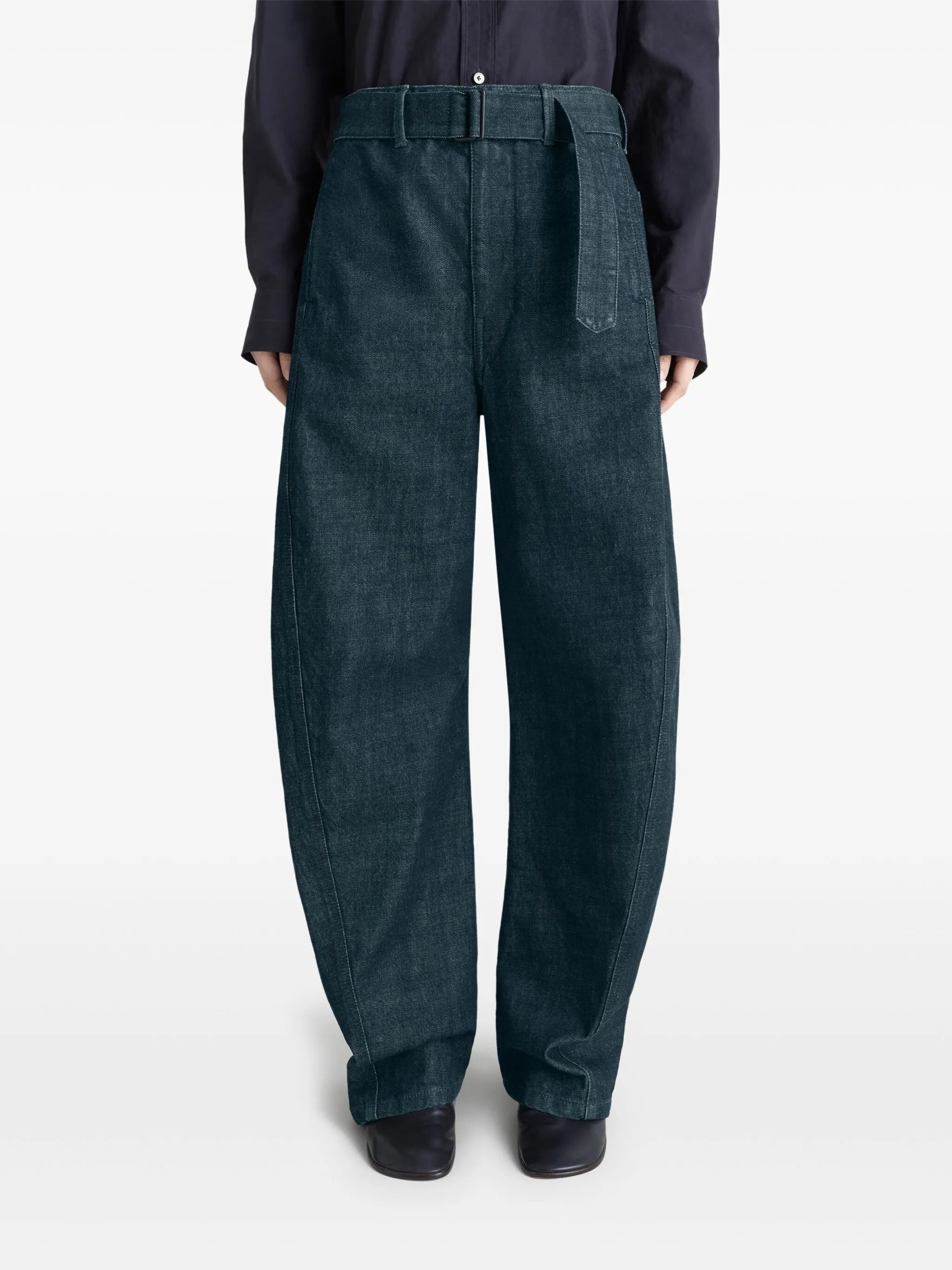Lemaire Belted Twisted Denim Trousers - 3