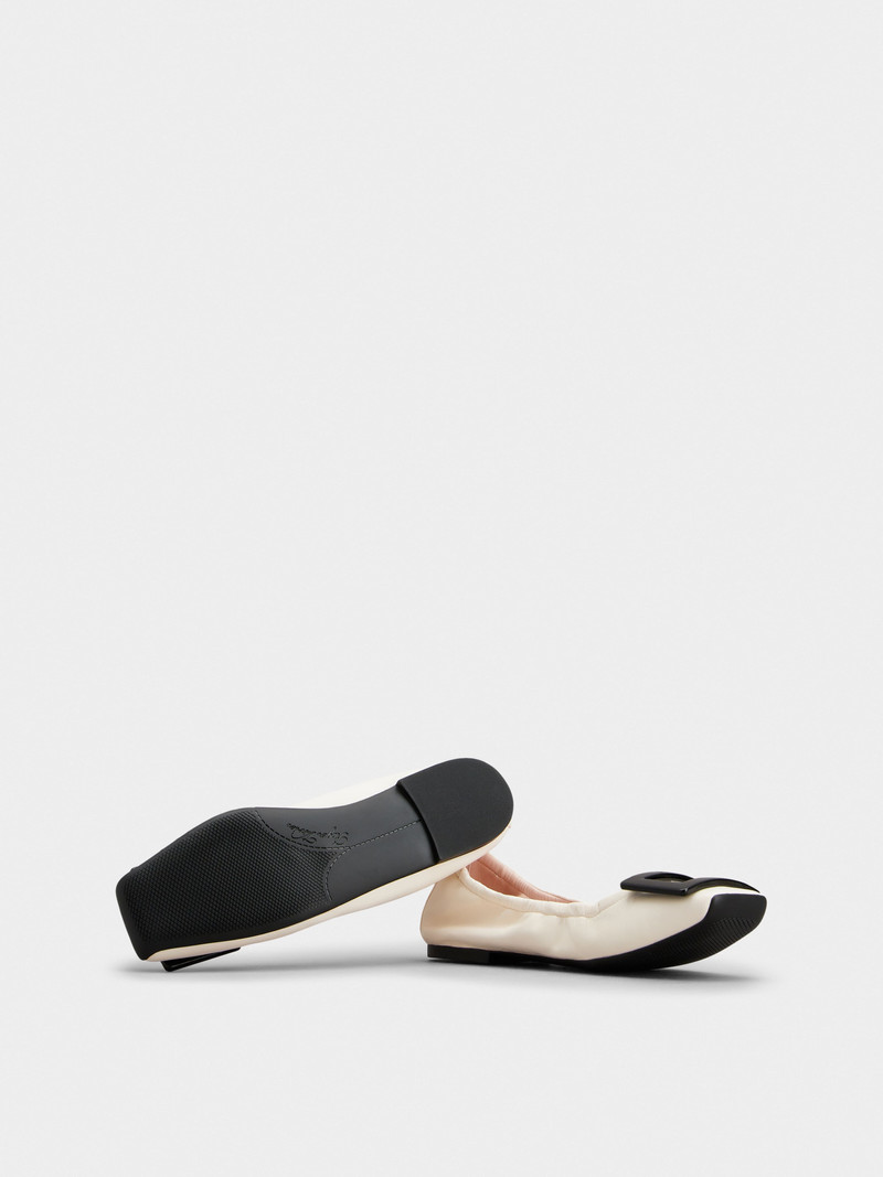 Viv' Pockette Lacquered Buckle Ballerinas in Nappa Leather 6